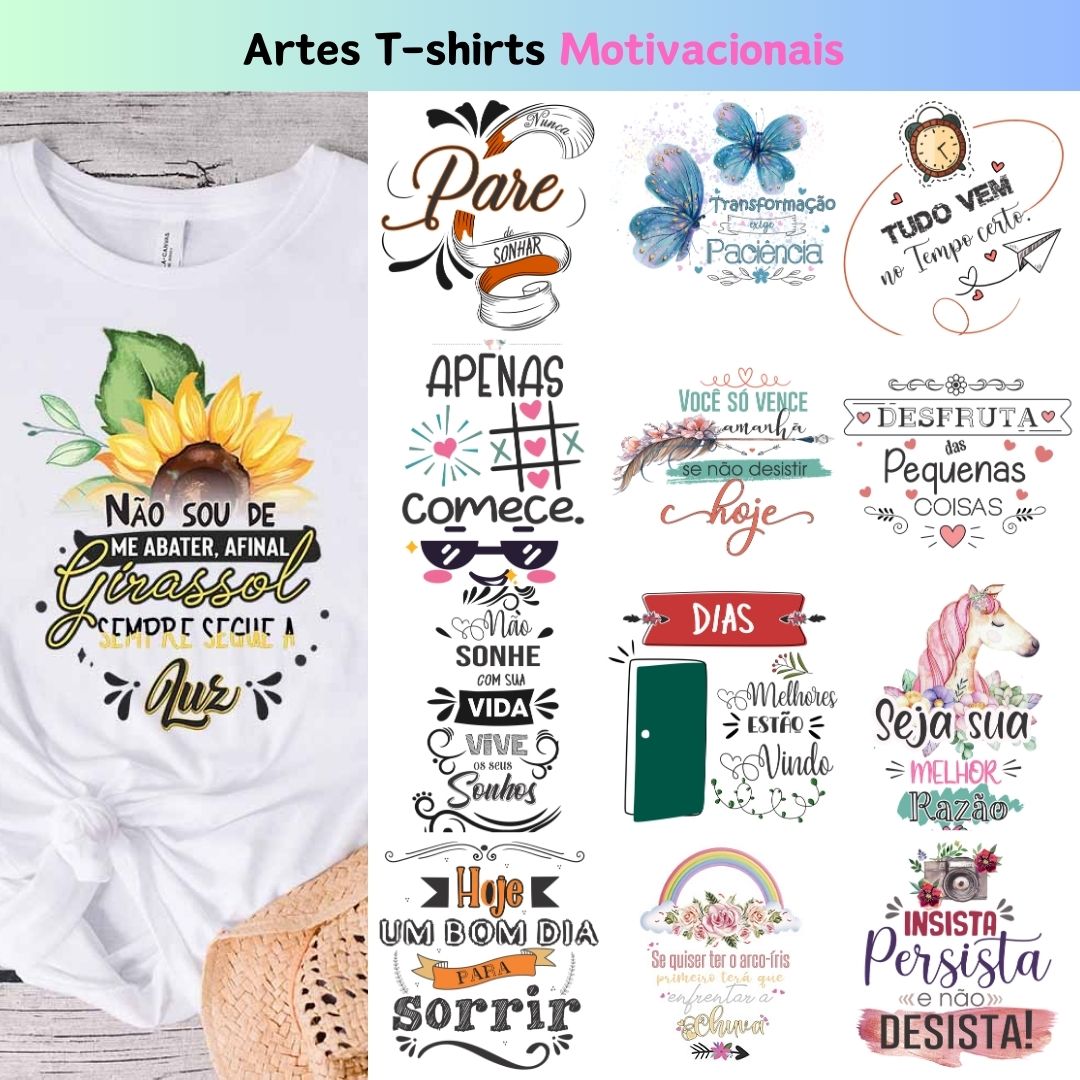 Arte camisa Motivacionais