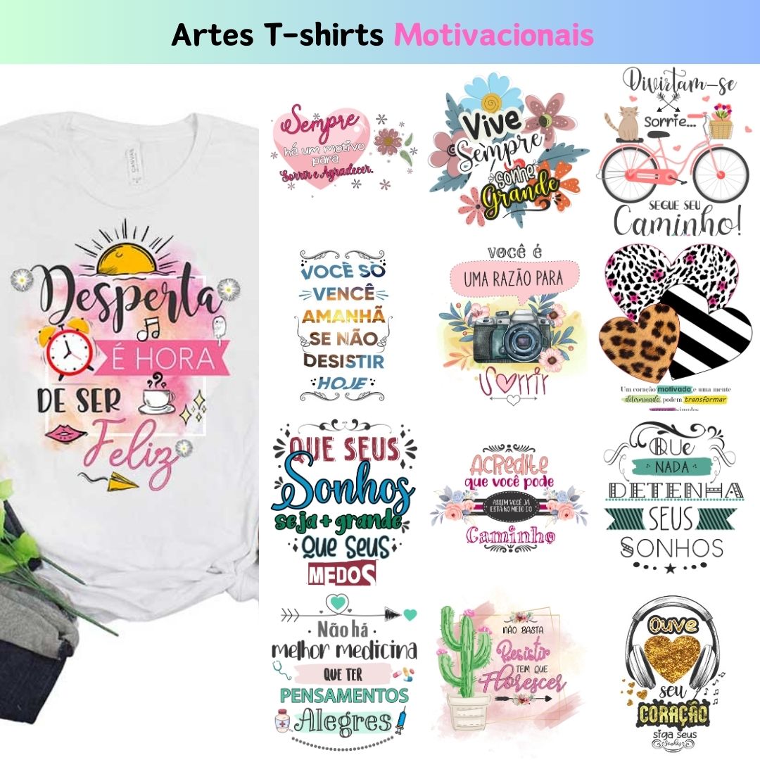 Arte camisa Motivacionais